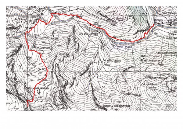 mappa cartinaBocchetta del Rosso o del Portile